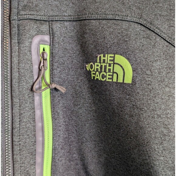 North Face Size Large Green Jacket Mens Fleece Lined Half Zip Pullover Pocket LS - Picture 2 of 6